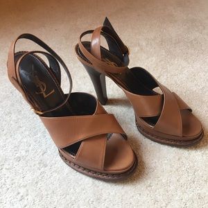 Yves Saint Laurent Ankle Strap Platform Sandal 40
